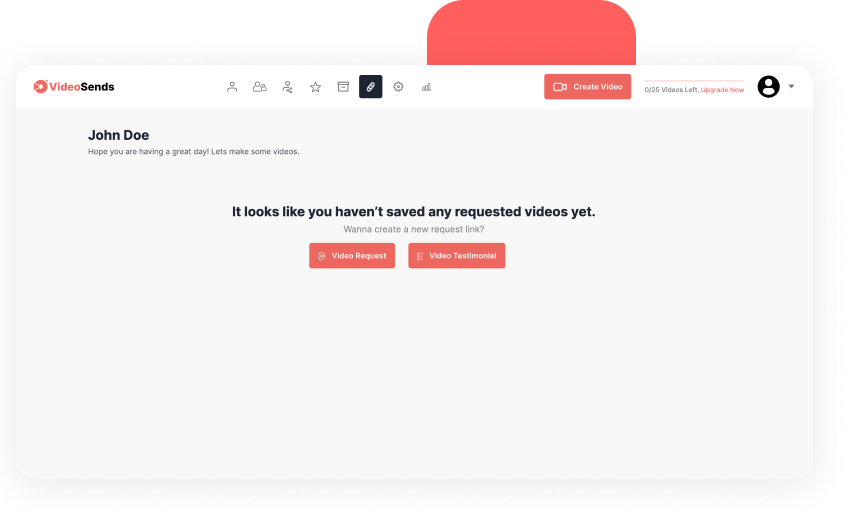VideoSends request-a-video and testimonial flow