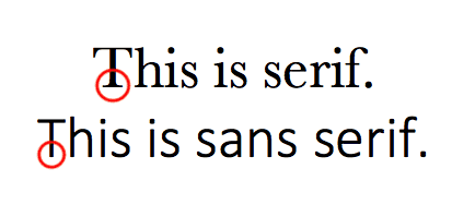 serif font