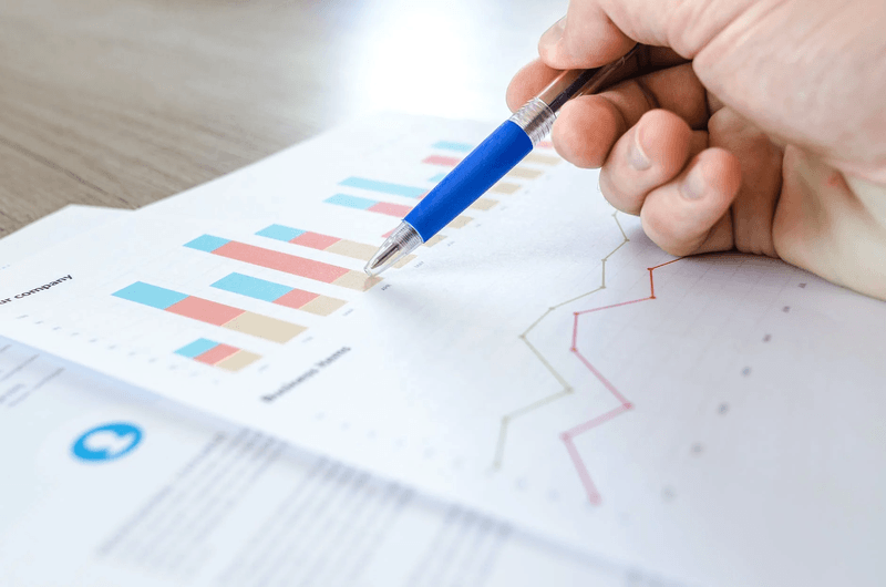 data trends printed on a paper