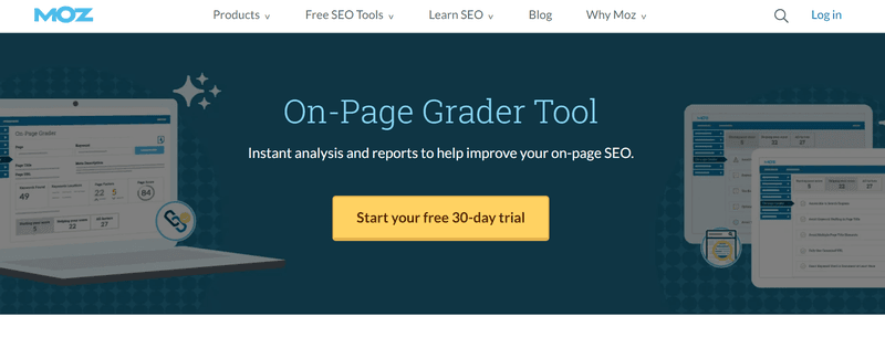 Moz On-Page Grader homepage